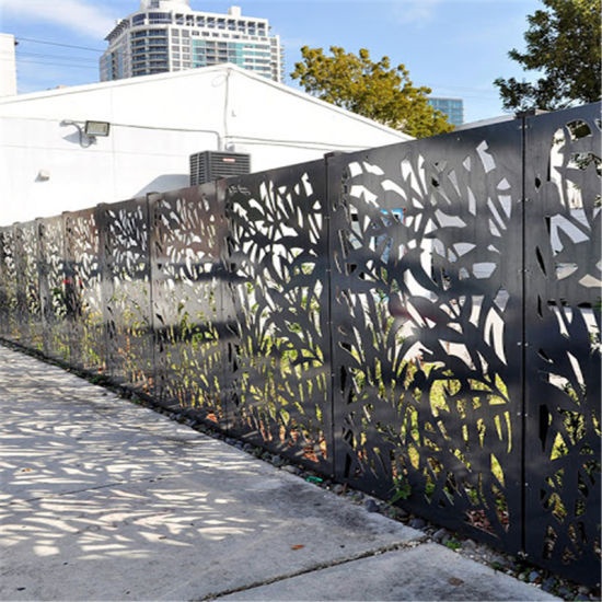 Aluminium Privacy Screens Black Laser Cut Outdoor Metal Panels