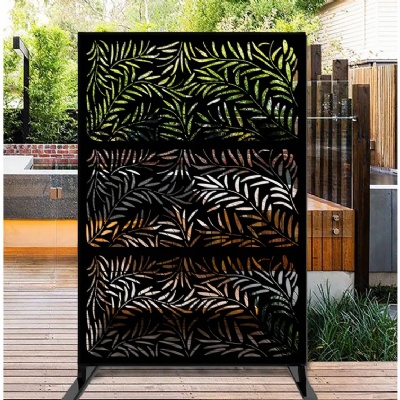 Aluminium Privacy Screens Black Laser Cut Outdoor Metal Panels